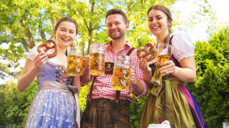 Oktoberfest participants in parade 